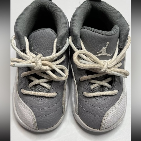 Nike Air Jordan 12 Retro Sneaker Toddler Size 6C Stealth White Leather Lace Up - Picture 7 of 11
